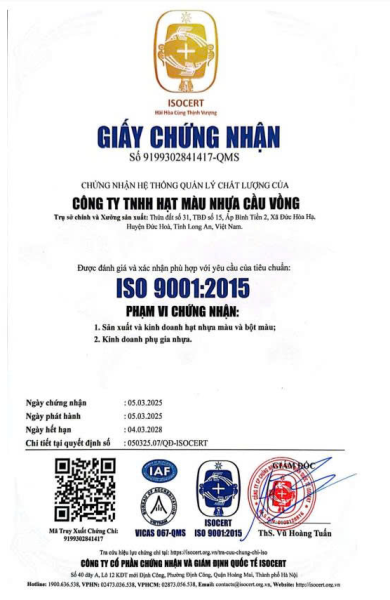 CHỨNG NHẬN ISO